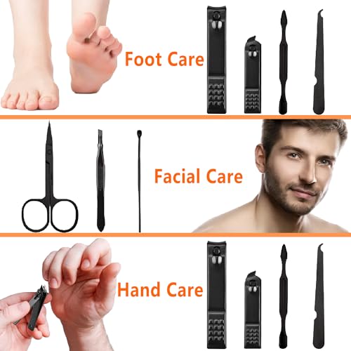 Travel Manicure Set for Men and Women - Nail Clipper Kit with 7 Tools