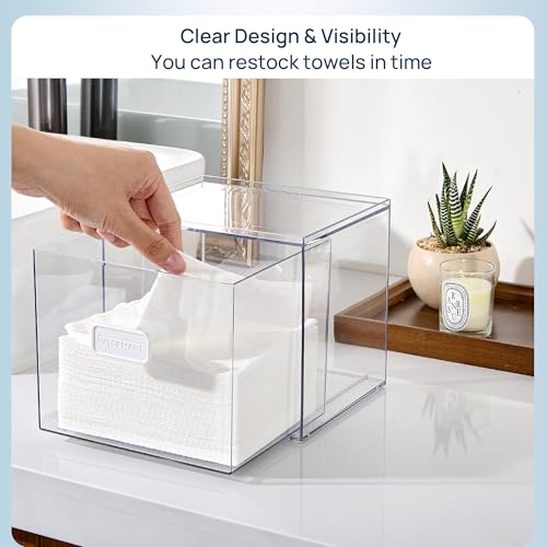 Vtopmart Clear Disposable Facial Towels Holder for XL Towels
