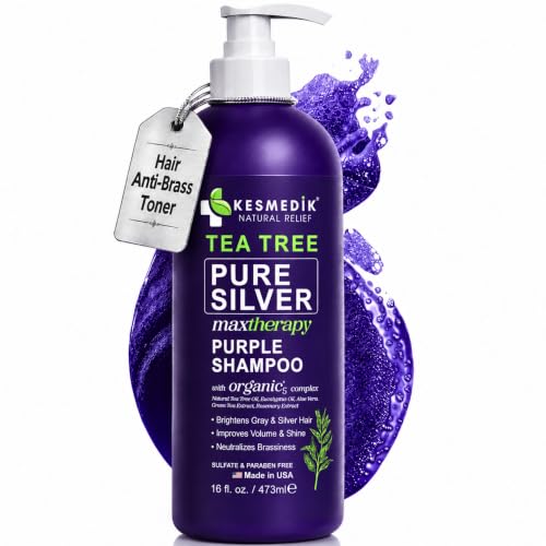 KESMEDIK Purple Toning Shampoo for Blonde Gray & Silver Hair 16oz
