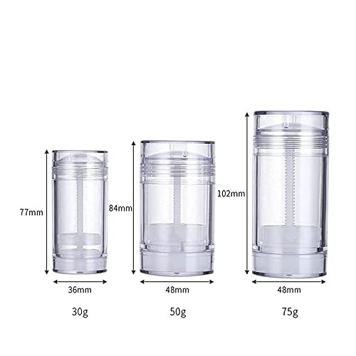 10 Pcs 30ml Empty Deodorant Containers Twist-up Filling Stick Clear Plastic Deodorant Container 1 Oz Refillable Deodorant Bottles Bottom-fill Round Lip Balm Tubes for DIY Lipstick Crayon Chapstick