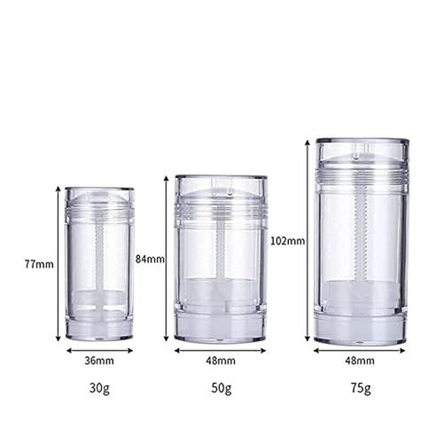 10 Pcs 30ml Empty Deodorant Containers Twist-up Filling Stick Clear Plastic Deodorant Container 1 Oz Refillable Deodorant Bottles Bottom-fill Round Lip Balm Tubes for DIY Lipstick Crayon Chapstick