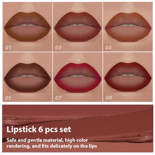 BINGBRUSH 2-in-1 Gradient Lip Liner & Lipstick Set (6 Colors)