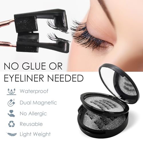Magnetic Eyelashes Kit with Applicator | 3D Reusable Lashes