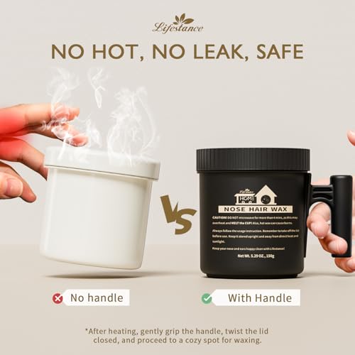 Lifestance Nose Wax Kit Men | 150g | Large Capacity Nose Hair Wax Kit with 40 Applicators, 25-30 Uses | Nose Wax Kit for Women | Nose Hair Waxing Kit for Men with Balm Wipes and Mustache Guards