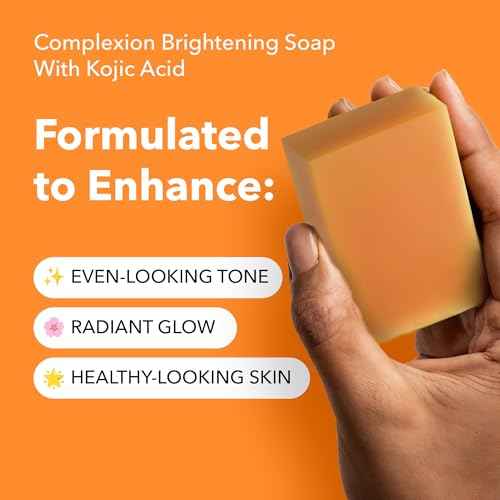 Kojic Acid Complexion Brightening Soap Bar with Vitamin C, Turmeric, Retinol, Collagen & Hyaluronic Acid ? Brightening Face & Body Soap ? Supports Brighter Skin, Even Skin Tone ? 2 Pack