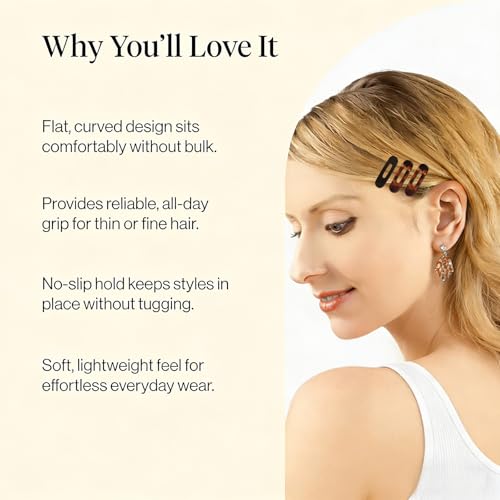 Lahnie Small Flat Hair Clips - 10 Pack for Thin Fine Hair