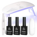 Beetles White Gel Nail Polish Kit with UV Light - 5 Pcs DIY Starter Set