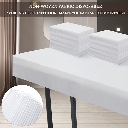 XATUMO 100 Pack White Disposable Massage Bed Sheets 31 x 71 Inches Spa Covers