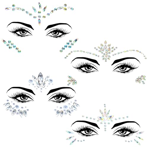 Yuanchu Self-Adhesive Face Gems Stickers - 4 Styles