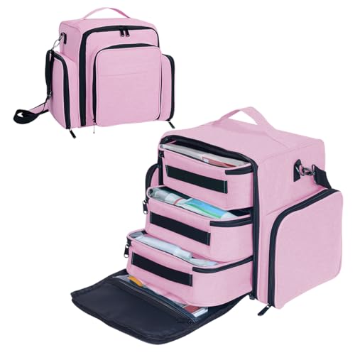 Large Makeup Bag Cosmetic Case Organizer with 3 Inner Removable Pouches Multifunctional Travel Train Storage,Pink