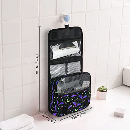 Hanging Toiletry Bag Magic Galaxy Bat Makeup Bag Travel bag for Toiletries Portable Toiletry Organizer Bags Toiletry Bag for Women Men, Travel-Essentials Toiletry Bag