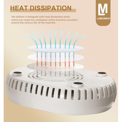 Professional Nail Dust Collector - 4500 RPM Strong Suction, Quiet Adjustable Brushless Turbo Fan, 360¡Æ Dust Collection for Acrylic/Gel Nails, Salon & Home Use (Oatmeal)