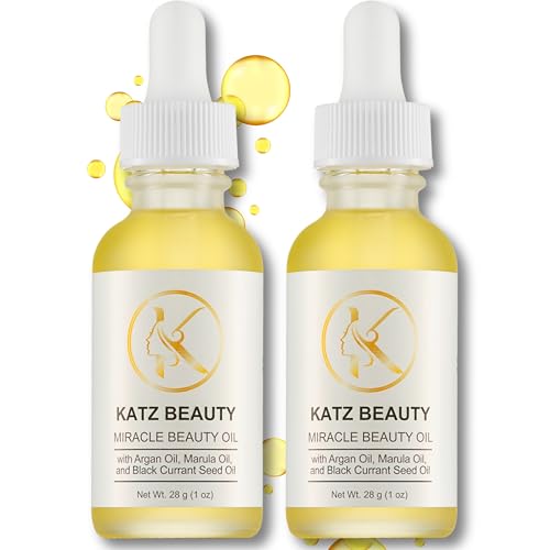 Katz Beauty Miracle Beauty Oil - Hydrating Face Oil with Jojoba, Argan & Marula Oil for Anti-Aging Glow, Non-Comedogenic (Pack of 2)