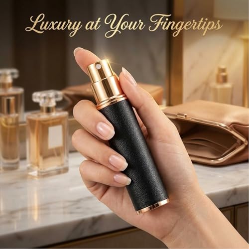ZeniPremunz Refillable Travel Perfume Bottle - 10ml Leather Atomizer Set