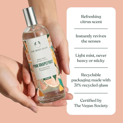 The Body Shop Pink Grapefruit Body Mist 3.3 Fl Oz Lightweight Refreshing Spray