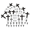 Black Cross Waterproof Temporary Tattoo Men and Women Scars Painted Small Cross Tattoos Sticker 5 Sheets 10x17CM
