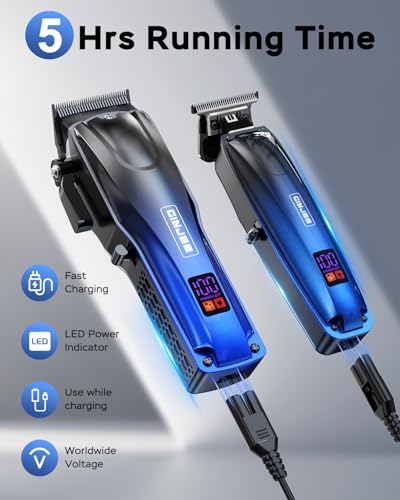 GinJee Professional Hair Clippers for Men - Cordless & Corded Barber Kit