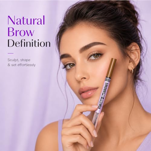 Eyebrow Pen and Brow Gel Duo - Waterproof Microblading Light Brown