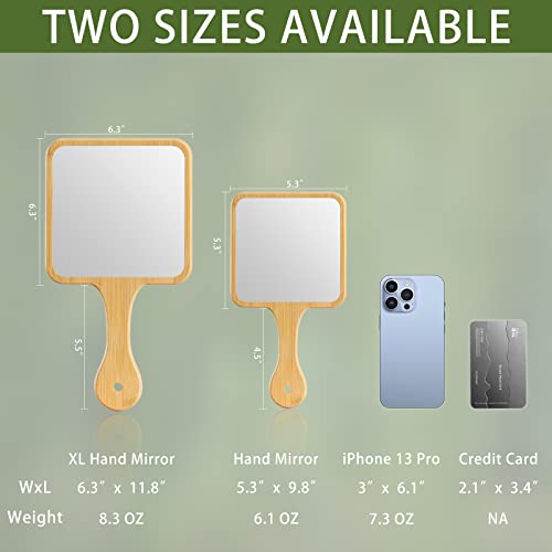Bamboo Handheld Mirror with Handle - 6.3" x 11.8"