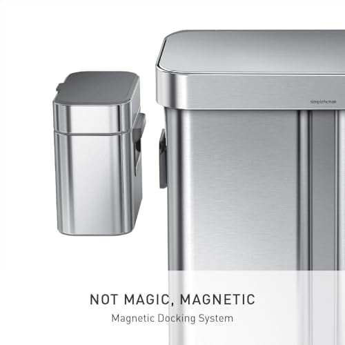 simplehuman 4L Compost Caddy with Magnetic Dock - Stainless Steel
