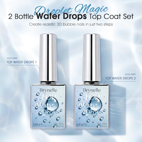 3D Water Drop Gel Top Coat Set – No Wipe, 2×15ml