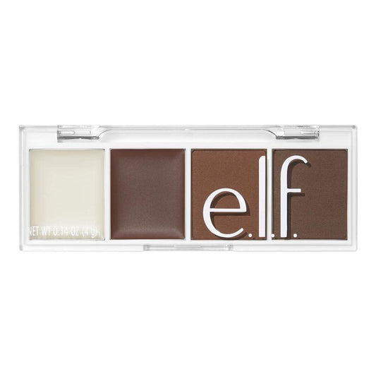 e.l.f. Bite-Size Brow, Mini Brow Quad with Ultra-Pigmented Waxes & Powders, Eyebrow Grooming & Makeup Kit, Dark Brown, 0.14 Oz