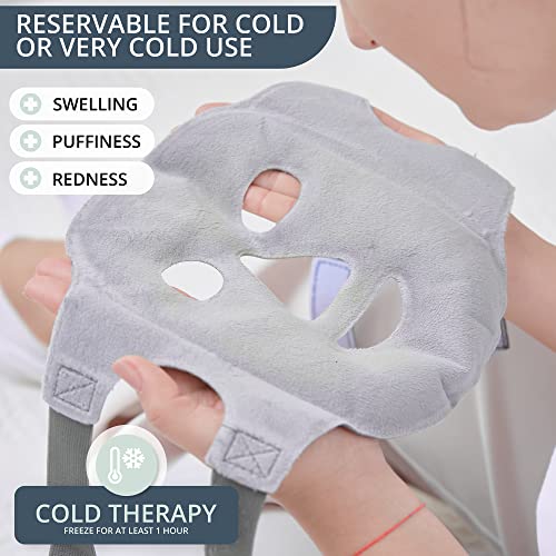 MyHalos Blue Ice Face Mask for Migraine & Swelling Relief, Cooling Gel Pack