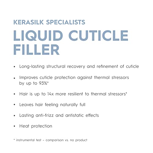 KERASILK Liquid Cuticle Filler | Heat-Activated | Provides Long Lasting Hair Cuticle Protection | Rebuilds & Optimizes Hair Surface | With Heat Protection | For Stronger & Smoother Hair | 125ml