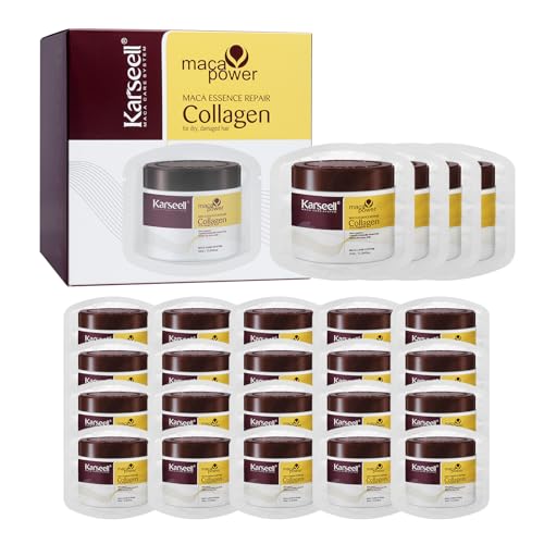Karseell Collagen Hair Mask with Argan Oil - Deep Repair Treatment, 10ml x 24 Pack