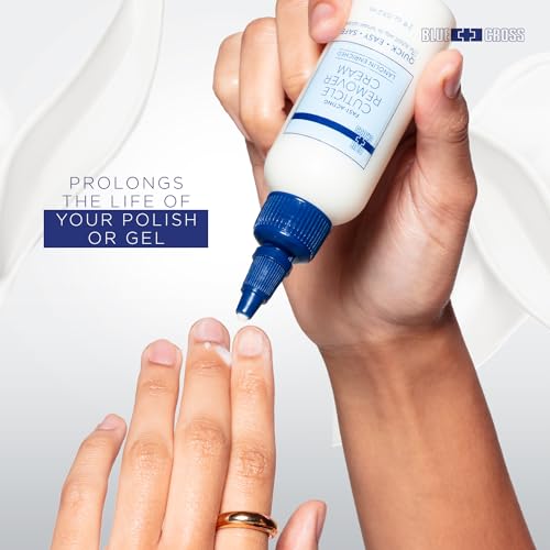 Blue Cross Cuticle Remover Cream for Dry Damaged Nails - 2oz, Made in USA