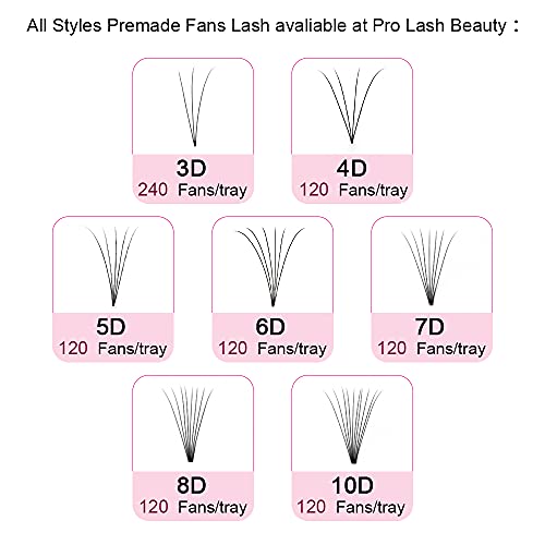 6D Premade Fan Eyelash Extensions 17mm D Curl 0.07