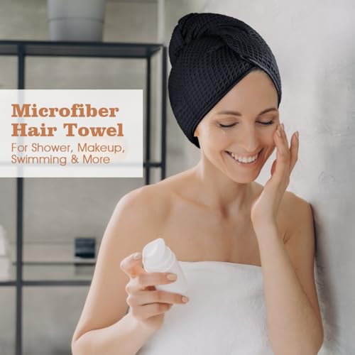 Microfiber Hair Towel Wrap 2 Pack – Fast Drying, All Hair Types