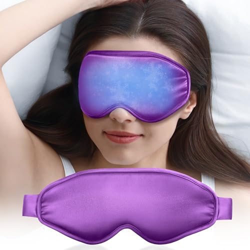 Cooling Eye Mask for Puffy Eyes: Fsa Eligible Items Hsa, Ice Eye Pack for Magraine After Surgery Relief - Reuable Cold Compress for Headache Puffiness - Comfortable Perfect Fit Gel Sleep Mask
