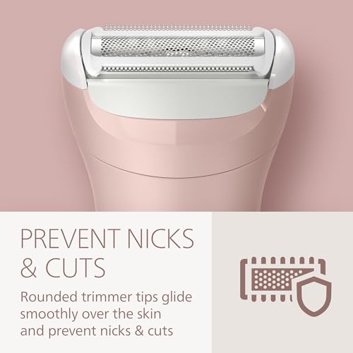 Philips Lady Shaver Series 6000 Cordless Wet & Dry Electric Razor with Trimmer & Accessories
