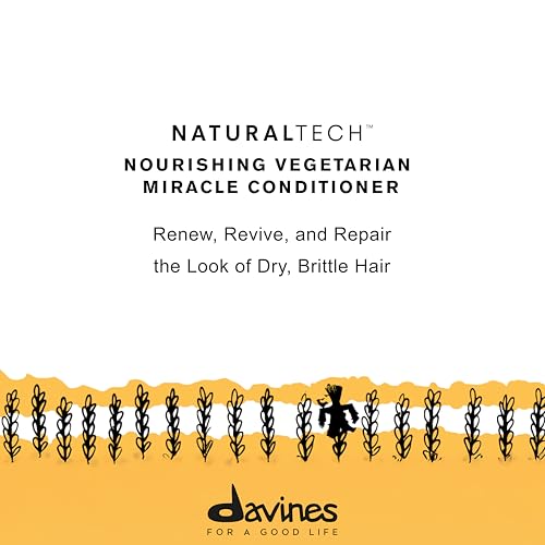 Davines Naturaltech Nourishing Vegetarian Miracle Conditioner, Restructuring & Hydrating for Dry & Damaged Hair - With Vegetal Keratin - Deeply Moisturizes Dry Hair, 8.45 Fl Oz