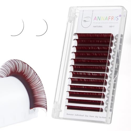 Classic Colored Eyelash Extension Natural Soft Blue Purlple Pink Green Brown Volume Lash Extension Individual False Eye Lashes with color (Red, 0.07-D 8-15mm Mix)