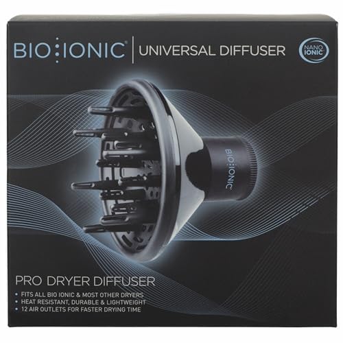 Bio Ionic Universal Diffuser - Fast-Drying Hair Dryer Attachment for Frizz Control & Shine - Fits 2.25" Blow Dryers - Professional Styling Tool for All Hair Types