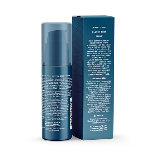 Oars + Alps Overnight Renewal Face Serum, Serum for Face, Reduce Fine Lines and Wrinkles, Hydrating Skin Care with Anti-Aging Peptides, 0.7 Fl Oz