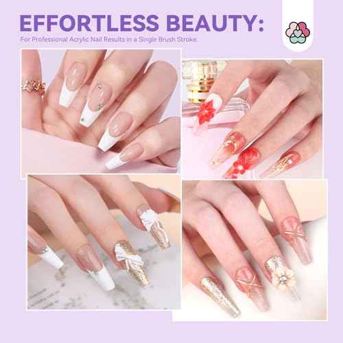 SAVILAND Kolinsky Acrylic Nail Brush Set: Size 6,10,14 Professional Manicure Brushes with Cleaner Tool & Purple Handle for Acrylic Powder,Nail Extensions & 3D Carving - Salon & DIY Nail Art Essentials