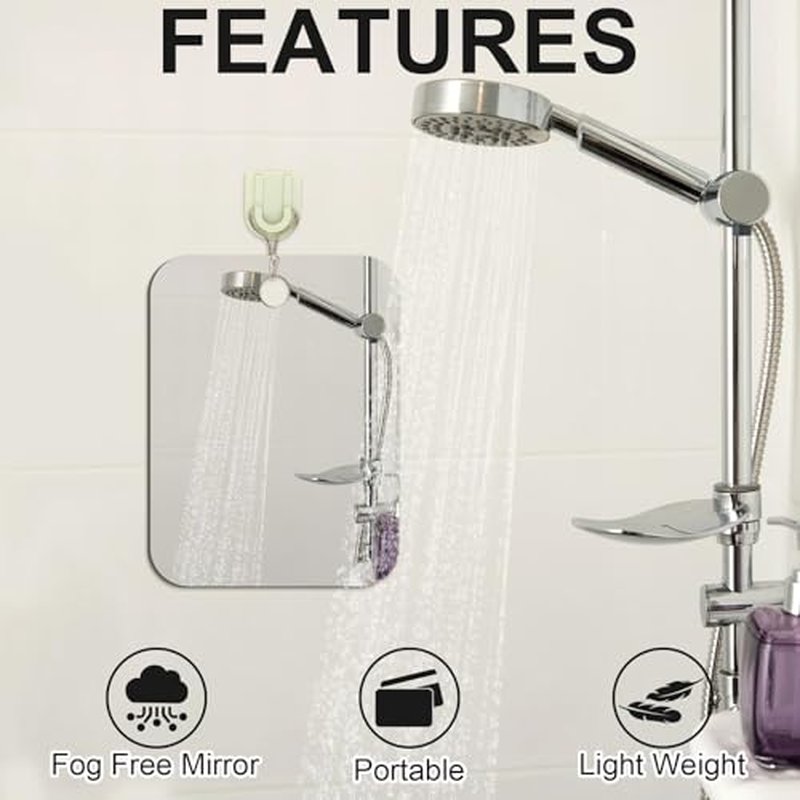 2 Pack 6x8 Inch Acrylic Shaving Mirror - Handheld & Wall Mount