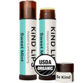 Kind Lips Sweet Mint Organic Lip Balm Natural Moisturizing Lip Care 2 Pack