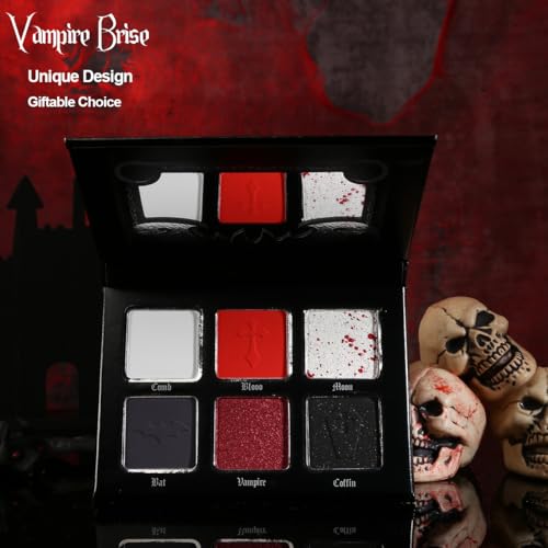 Afflano Red Black Eyeshadow Palette - Goth Vampire Makeup