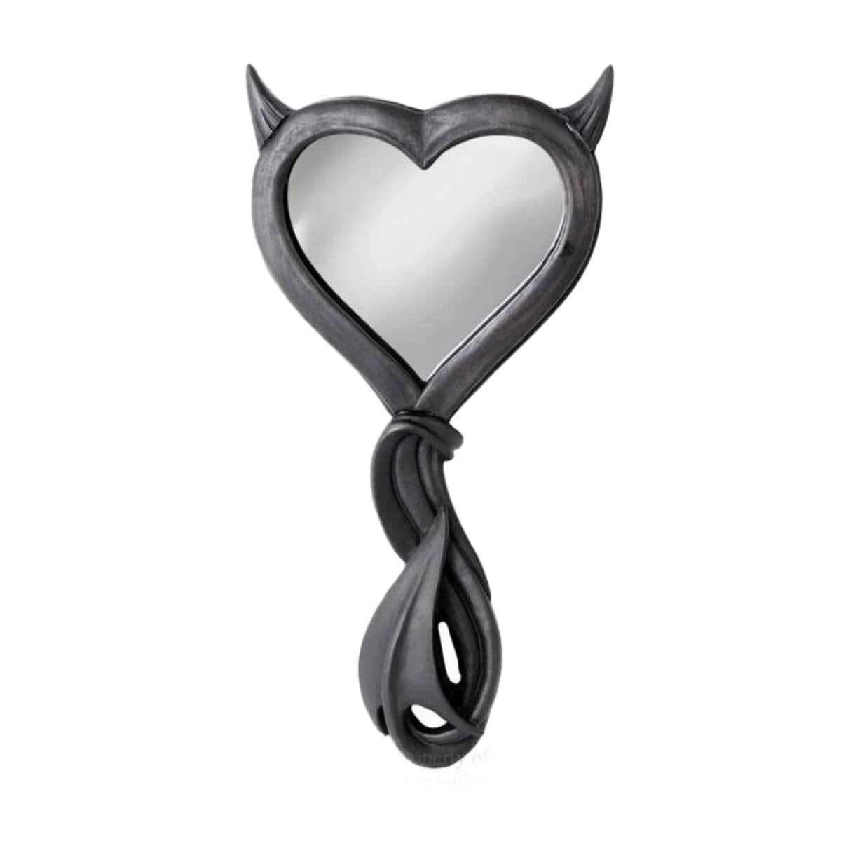 Alchemy Devil Heart Hand Mirror Black 16x27cm
