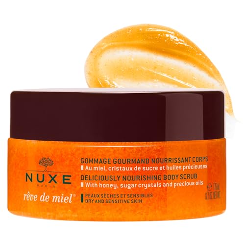 NUXE R?ve de Miel Nourishing Skin Exfoliator Body Scrub With Honey Sugar Crystals and Shea Butter for Dry, Sensitive Skin, 6.7 Fl Oz