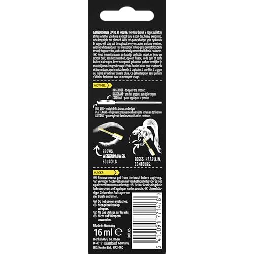 got2b glued for Brows & Edges eyebrow gel, vegan waterproof eyebrow gel, fast drying with no residue or stickiness 16ml
