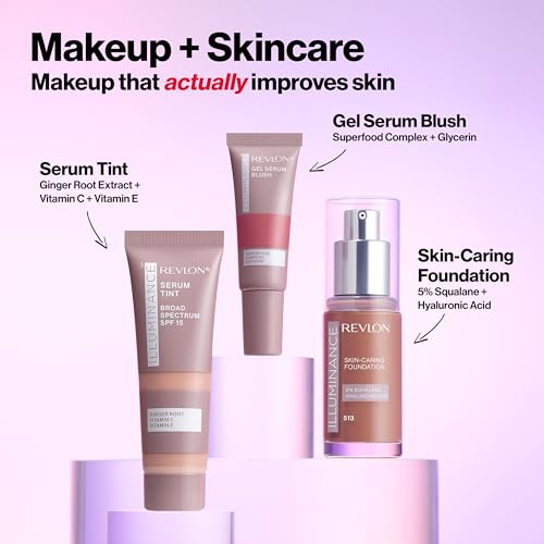 Revlon Illuminance Tinted Serum, Triple Hyaluronic Acid, Evens Out Skin Tone Over Time and Hydrates All Day, SPF 15, 317 Tan Sand, 0.94 fl oz.