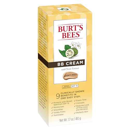 Burt's Bees BB Cream With SPF 15, Broad-Spectrum Sunscreen Tinted Lotion for All Skin Types, 98.9 Percent Natural Origin Skin Care, Light to Medium, 1.7 oz. Tube