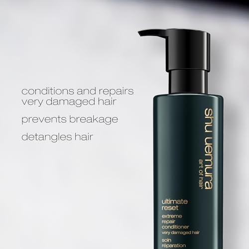 shu uemura art of hair Ultimate Reset Extreme Hair Repair Conditioner - Strengthens to Reduce Breakage and Split Ends, Deeply Conditions and Nourishes Damaged Hair, With Japanese Rice Extract, 8 Fl Oz