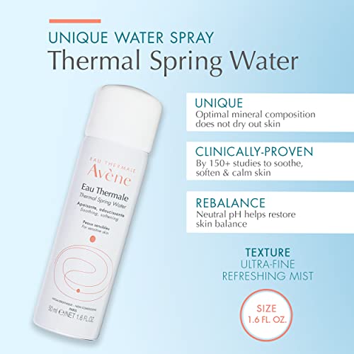 Eau Thermale Avène Thermal Spring Water, Soothing Calming Facial Mist Spray for Sensitive Skin - Travel Size - 1.6 fl. oz.