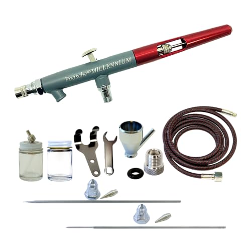 Paasche MIL Double Action Airbrush - 3 Interchangeable Heads